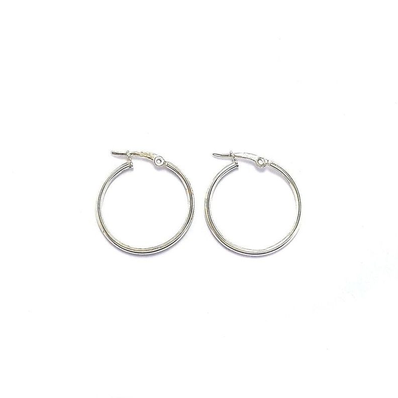Aros Argolla Broche 20mm Plata Fina 925-0