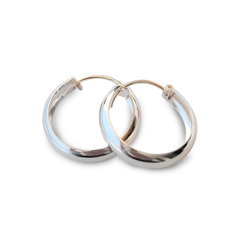 Aros Argollas Bote 20mm Plata Fina 925-0