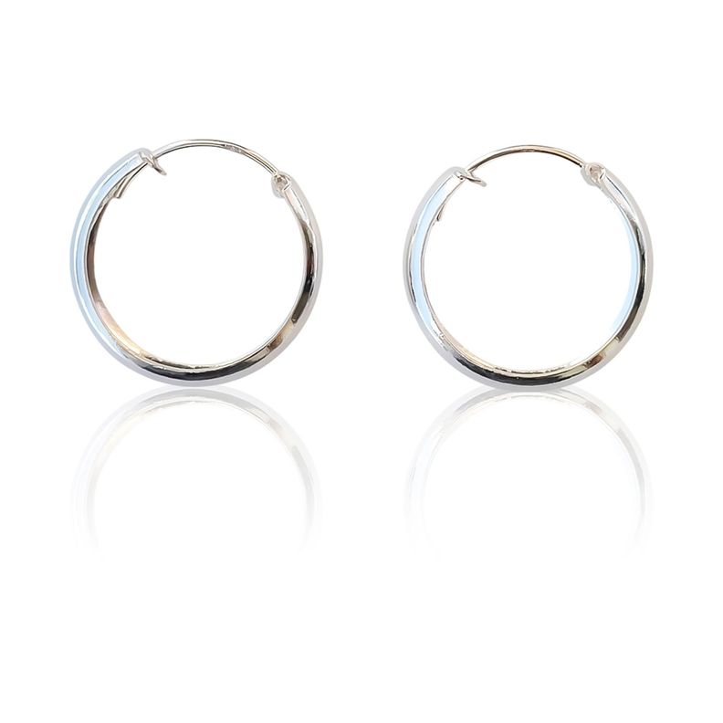 Aros Argollas Bote 20mm Plata Fina 925-1