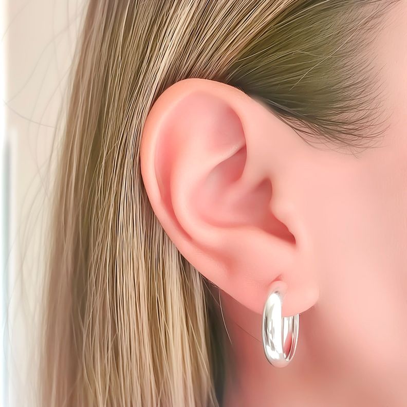Aros Argollas Bote 20mm Plata Fina 925-2