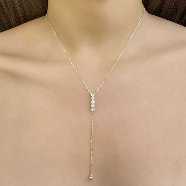 Collar Cira Péndulo Enchapado Oro 18K -1