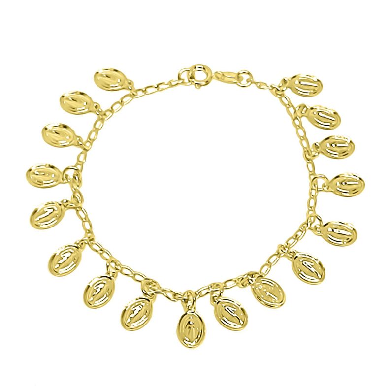 Pulsera Virgen De Los Rayos Enchapado Oro 18 K-1