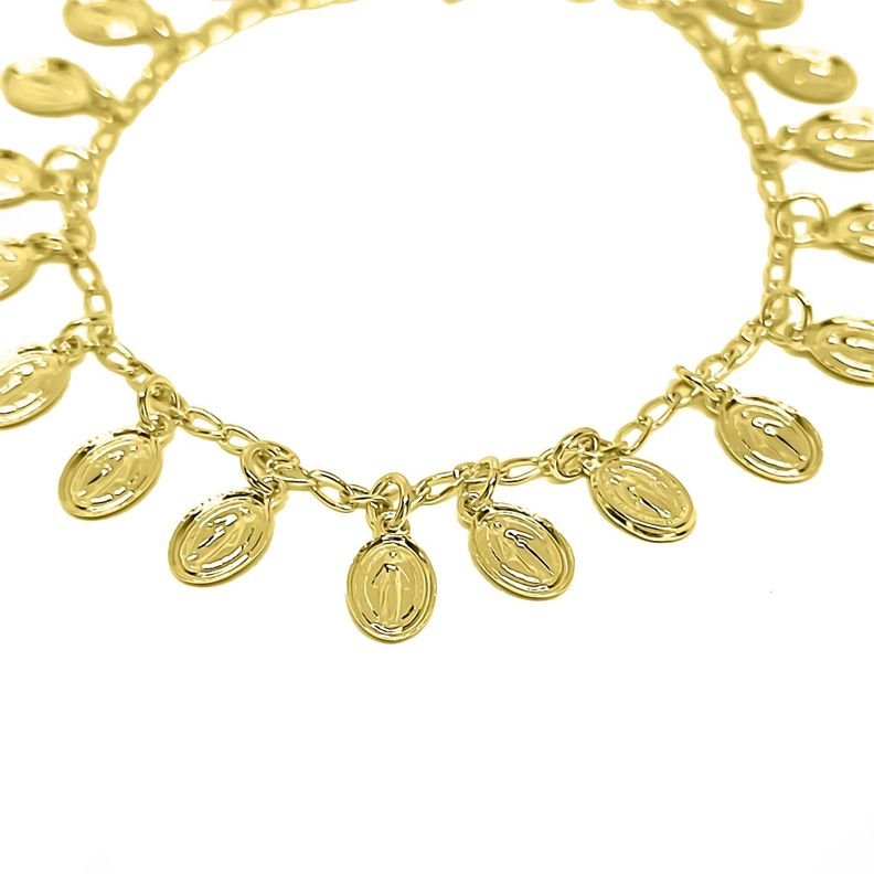 Pulsera Virgen De Los Rayos Enchapado Oro 18 K-0