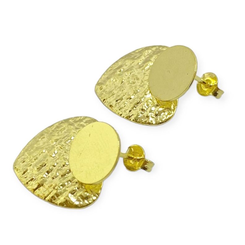 Aros Madison Corazón Martillado Enchapado Oro 18K-1