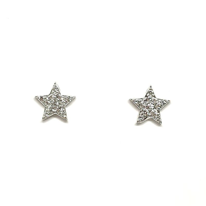 Aros Estrellas Circones 9mm Plata Fina 925