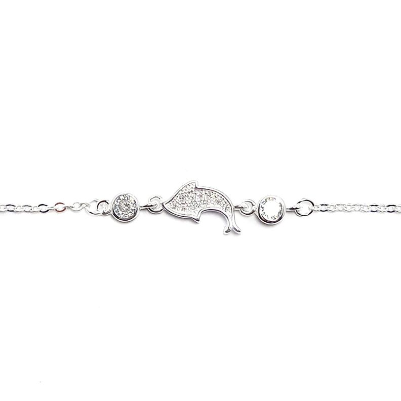 Pulsera Delfín 2 Circones Plata Fina 925-1
