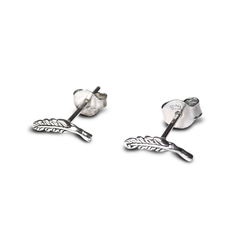 Aros Pluma Mini Plata Fina 925