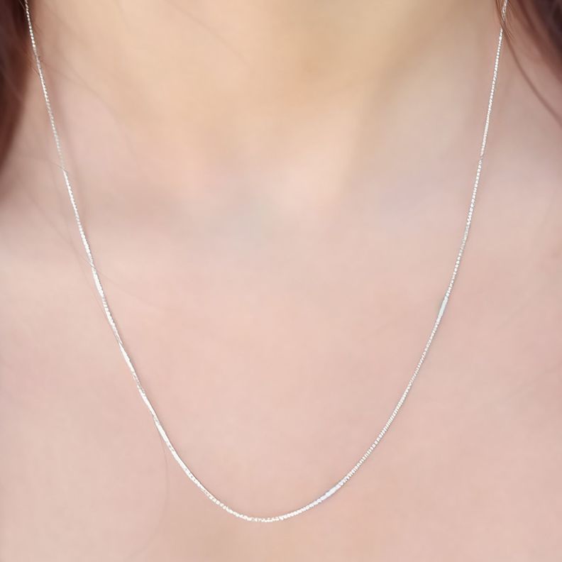 Cadena Box 45cm Plata Fina 925-2