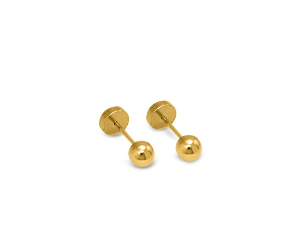 Aros Abridores Bola 4mm Laminado Oro 18K-0