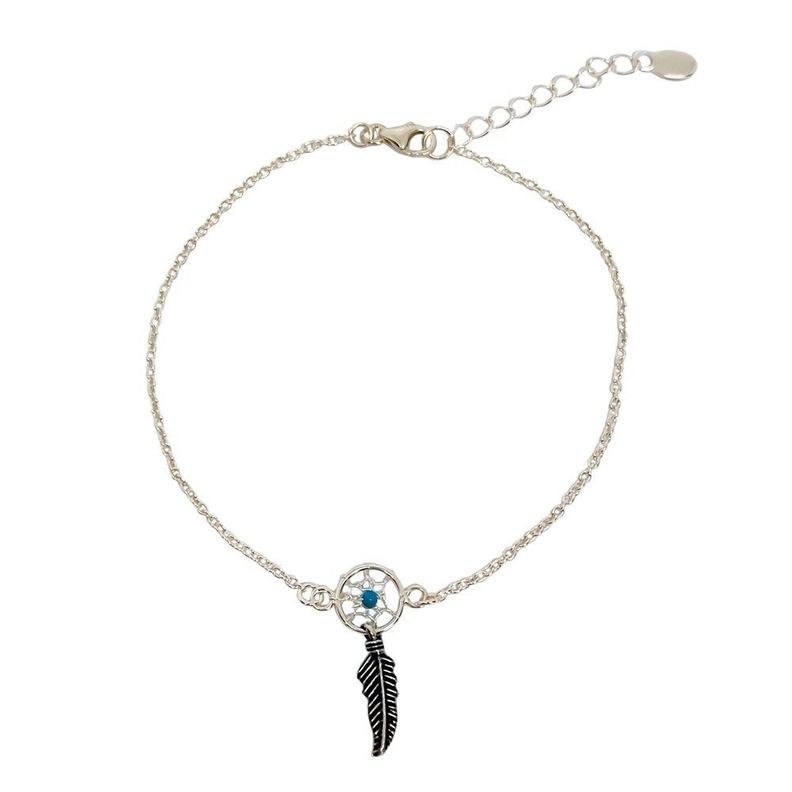 Pulsera Atrapasueno Turquesa Plata Fina 925