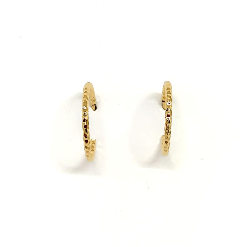 Aros Argollas Diamantada 18mm Enchapado Oro 18K-2