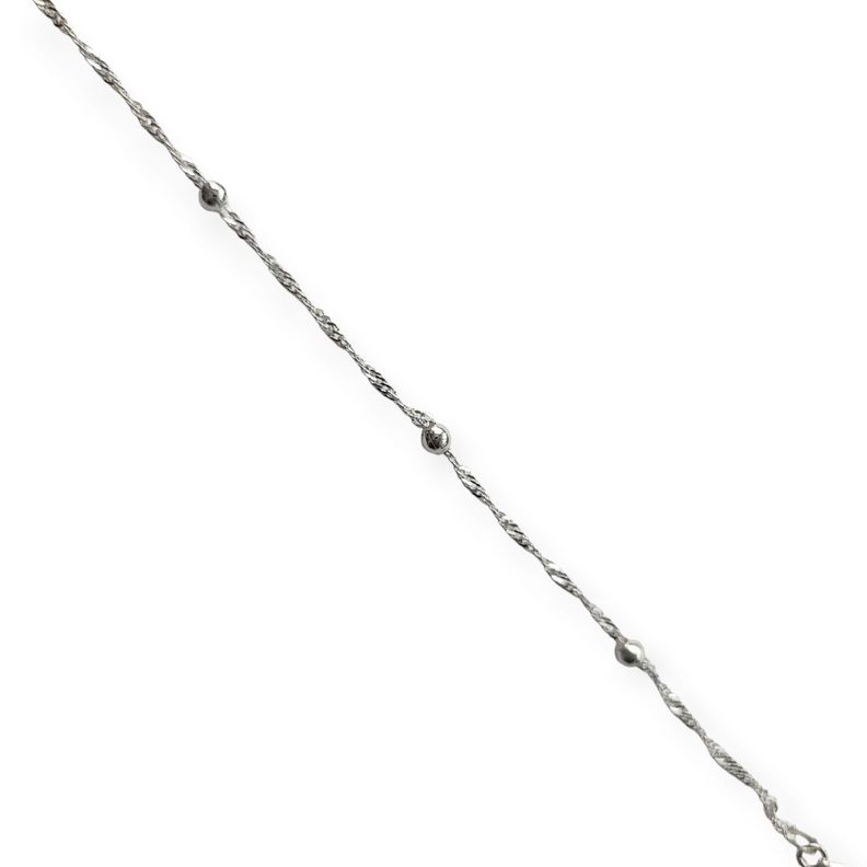 Pulsera Cadena Torcida Bolitas Plata Fina 925-1