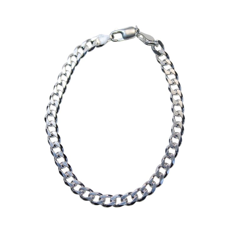 Pulsera Grumet Hombre Gruesa Plata Fina 925-0