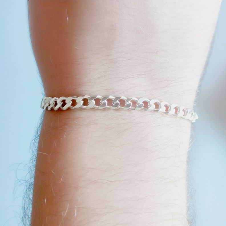 Pulsera Grumet Hombre Gruesa Plata Fina 925-3