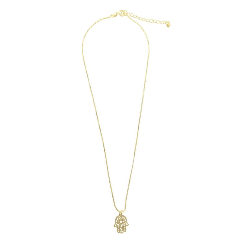 Collar Mano De Fátima Enchapado Oro 18K-0