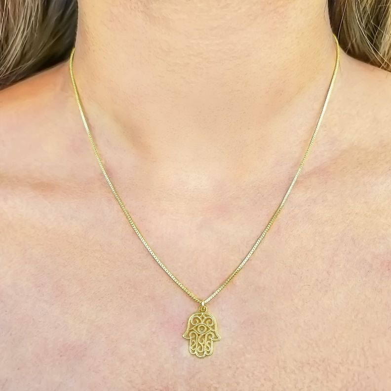Collar Mano De Fátima Enchapado Oro 18K-2