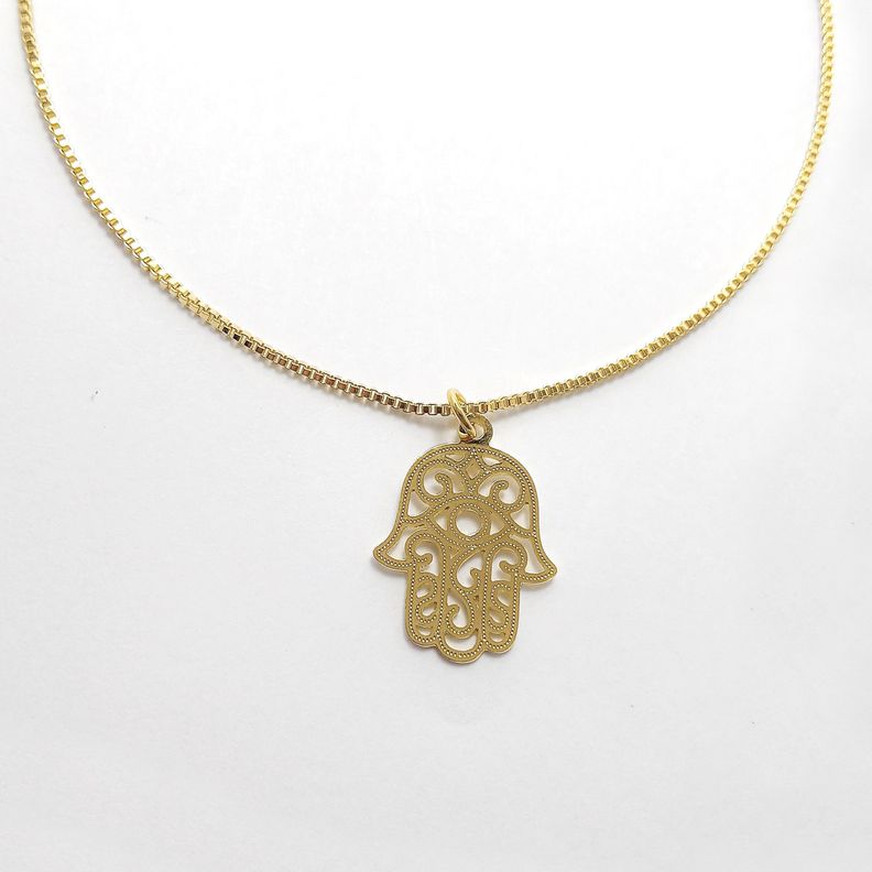 Collar Mano De Fátima Enchapado Oro 18K-3