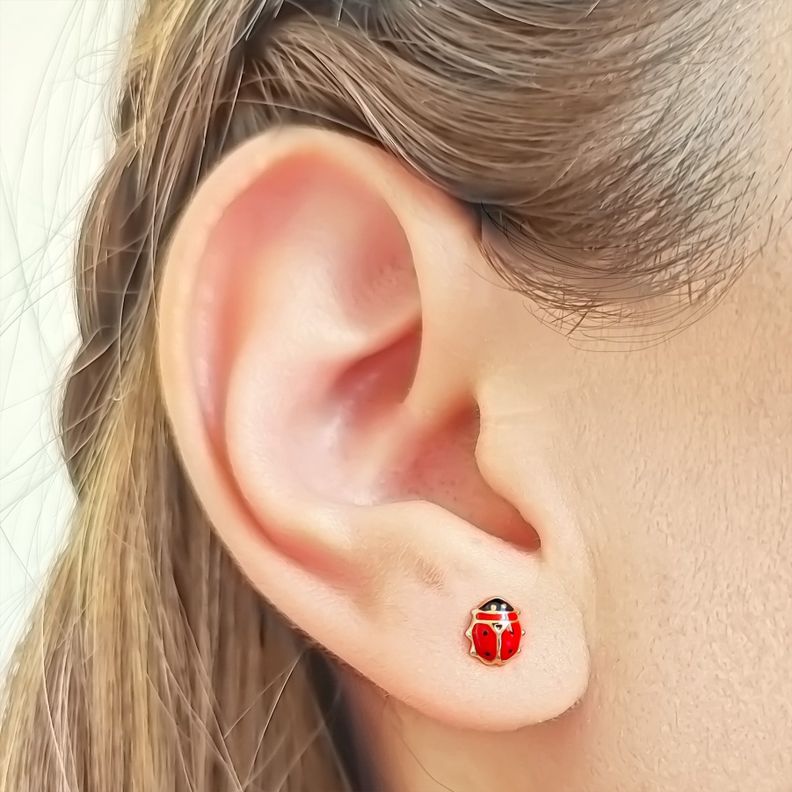 Aros Abridores Bebé Chinita Laminado Oro 18K-3