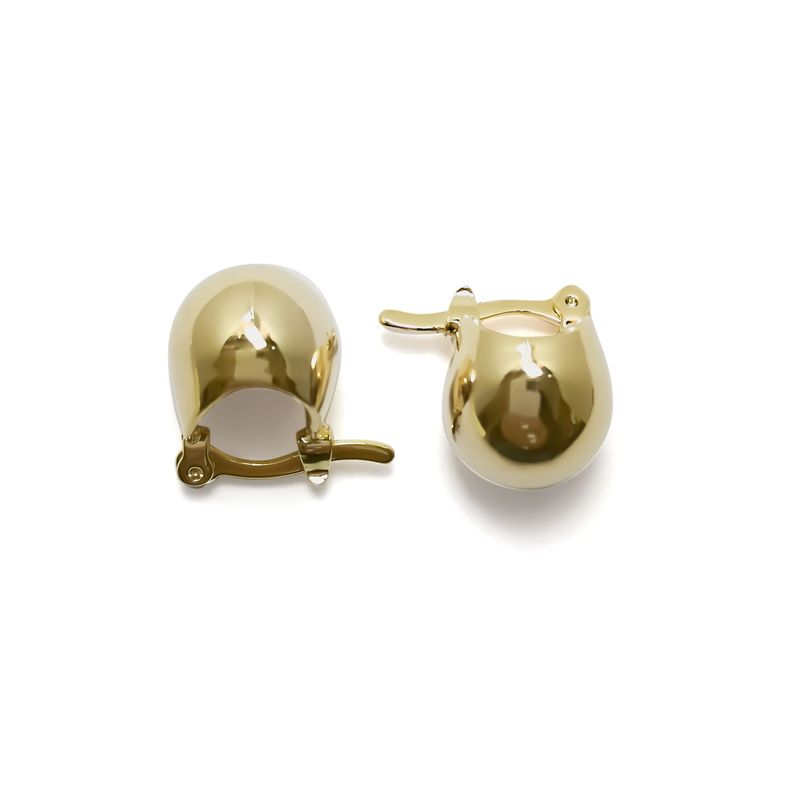 Aros Argolla Lisa Bombé 13mm Enchapado Oro 18K-1