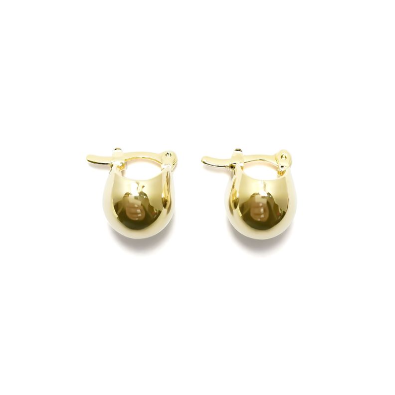 Aros Argolla Lisa Bombé 13mm Enchapado Oro 18K-0