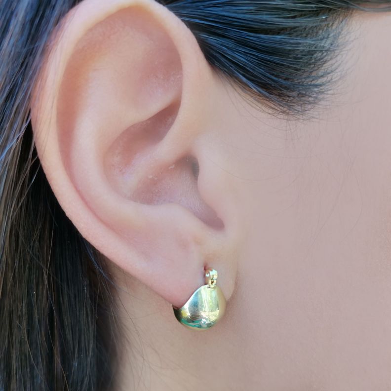 Aros Argolla Lisa Bombé 13mm Enchapado Oro 18K-2