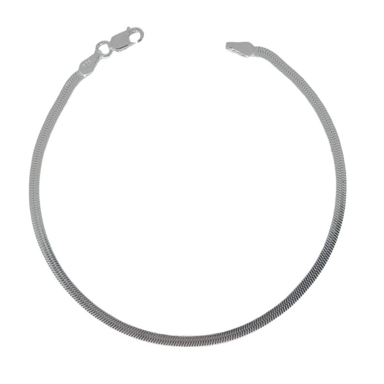 Pulsera Cinta Delgada 3mm Plata Fina 925-0