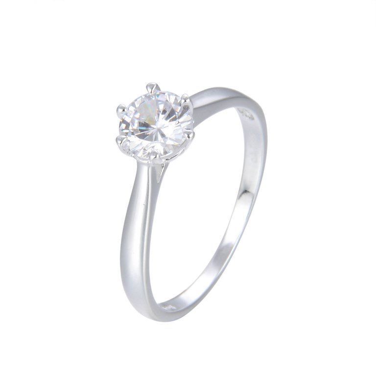 Anillo Solitario Ashna Plata Fina 925-0