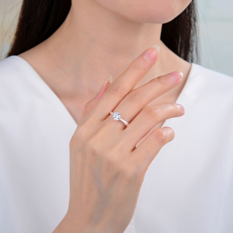 Anillo Solitario Ashna Plata Fina 925-1