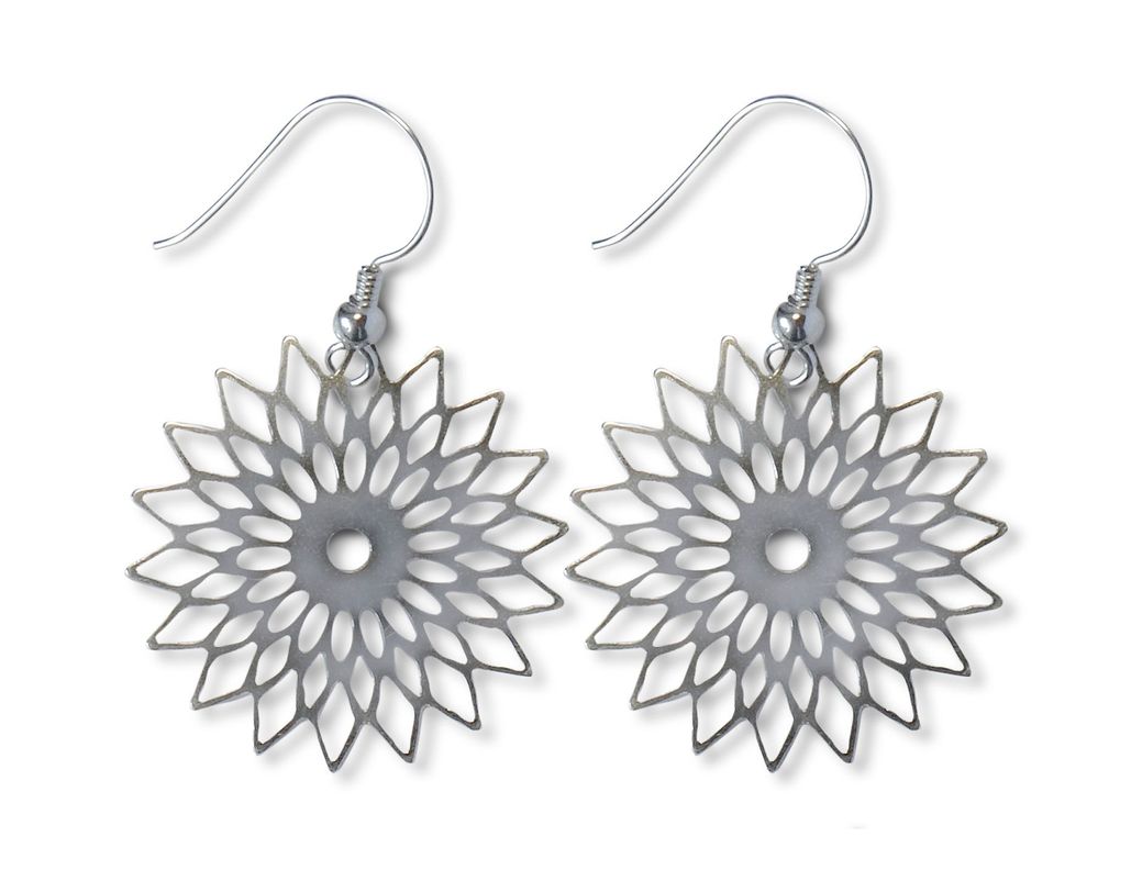 Aros Flor Calada Plata Fina 925 -0