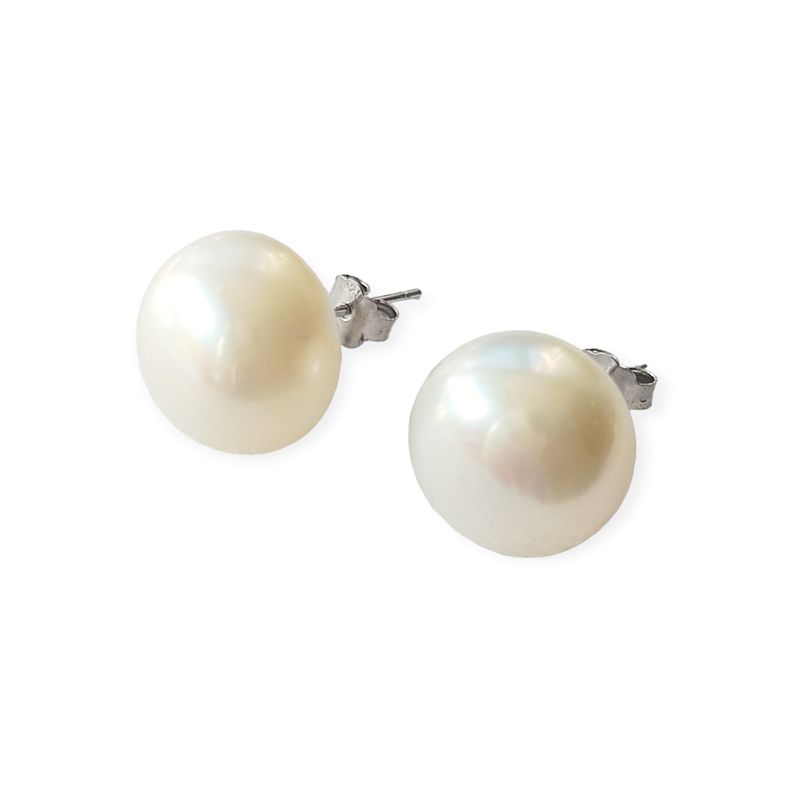 Aros Perla de Río 13mm Plata Fina 925-0