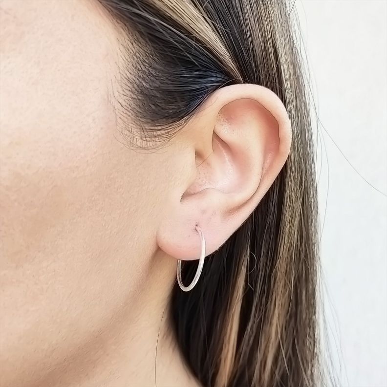 Aros Argolla 20mm Plata Fina 925-1