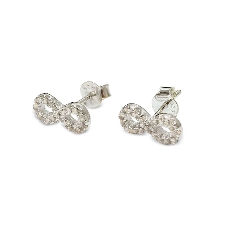 Aros Infinito Circón Mini Plata Fina 925