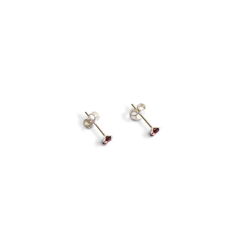 Aros Circón Rojo Grifas 4mm Plata Fina 925-2
