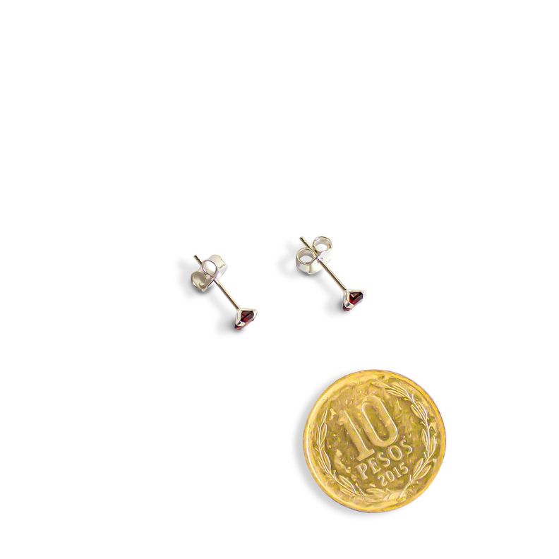 Aros Circón Rojo Grifas 4mm Plata Fina 925-3