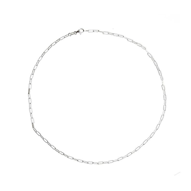 Cadena Eslabón Largo 45cm Plata Fina 925-1