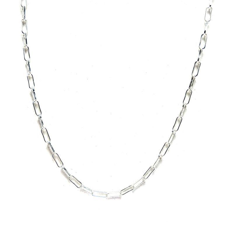 Cadena Eslabón Largo 45cm Plata Fina 925-0