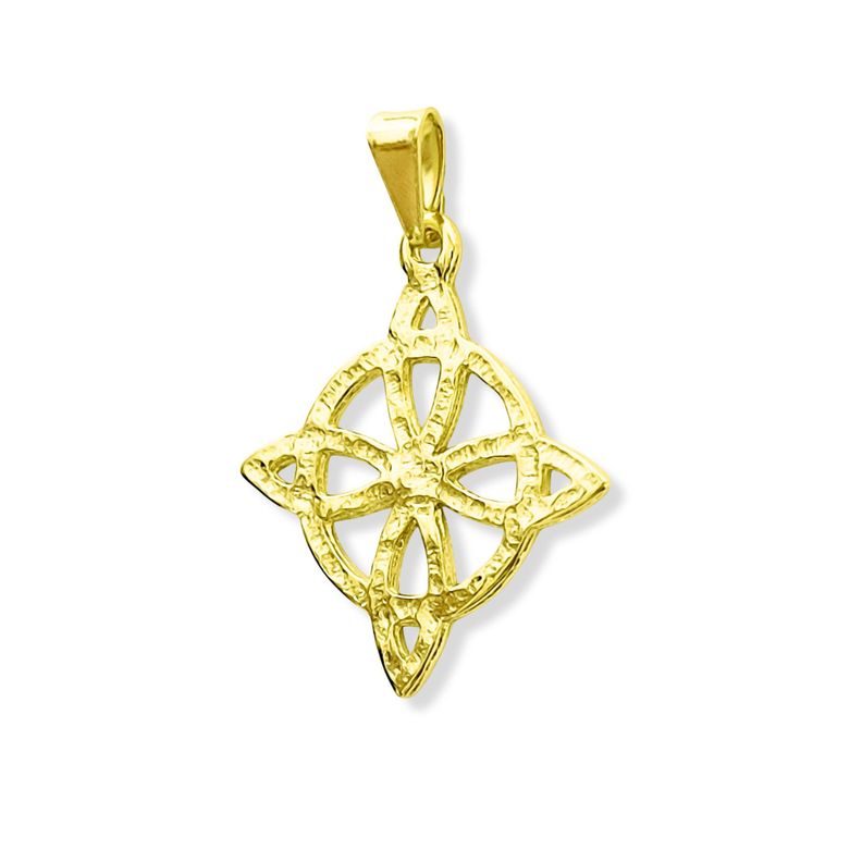 Colgante Nudo De Bruja Calado Texturado Enchapado Oro 18K