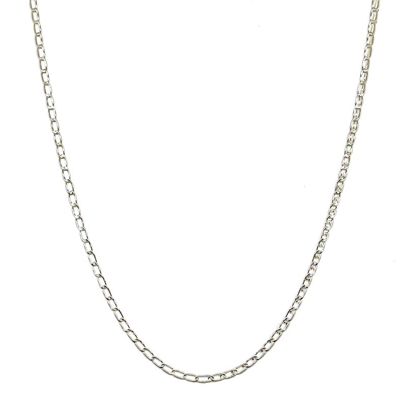 Cadena 50cm Eslabón Alargado 4x2mm Plata Fina 925-0