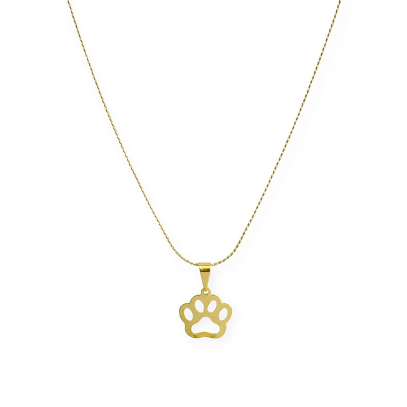 Collar Huella Perro Calada Enchapado Oro 18K-0