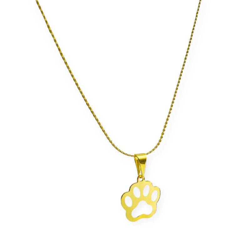 Collar Huella Perro Calada Enchapado Oro 18K-1
