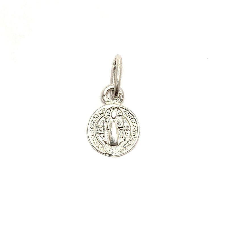 Colgante Medalla San Benito 10mm Plata Fina 925