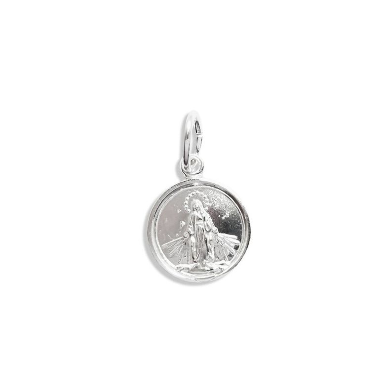 Colgante Medalla Virgen de los Rayos 10mm Plata Fina 925