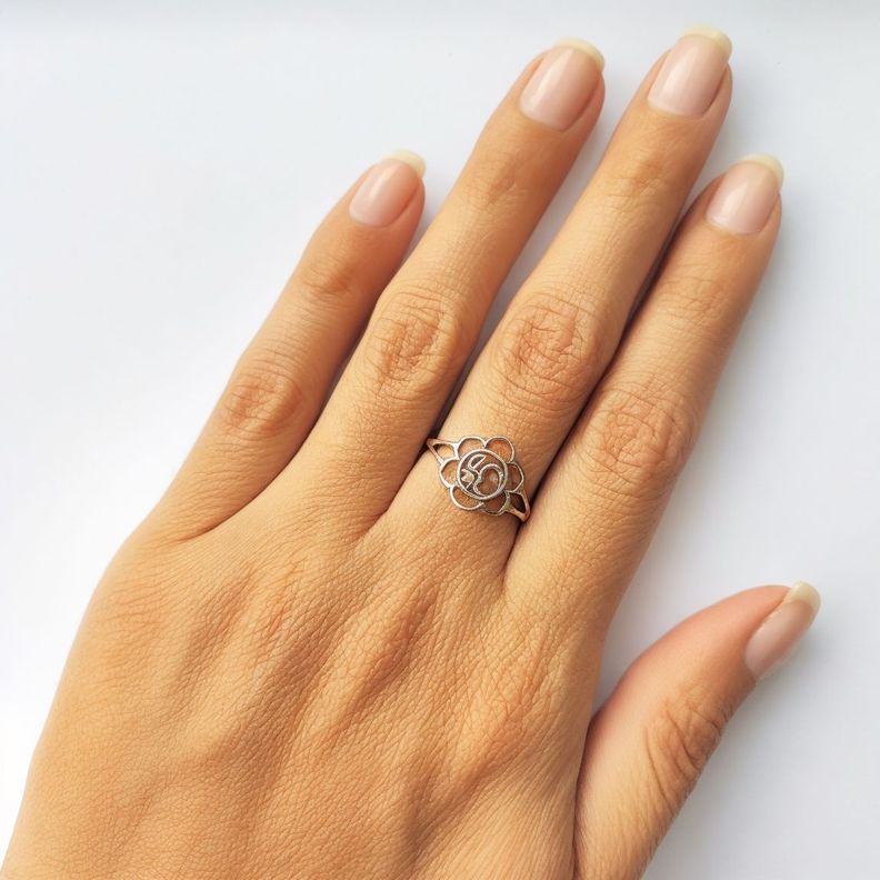 Anillo Flor De Loto Ohm #17 Plata Fina 925-2