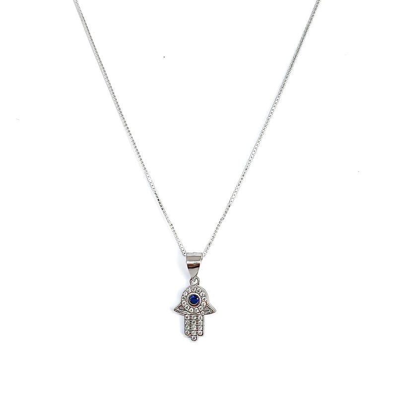 Collar Mano Hamsa Fátima Circones Plata Fina 925-0