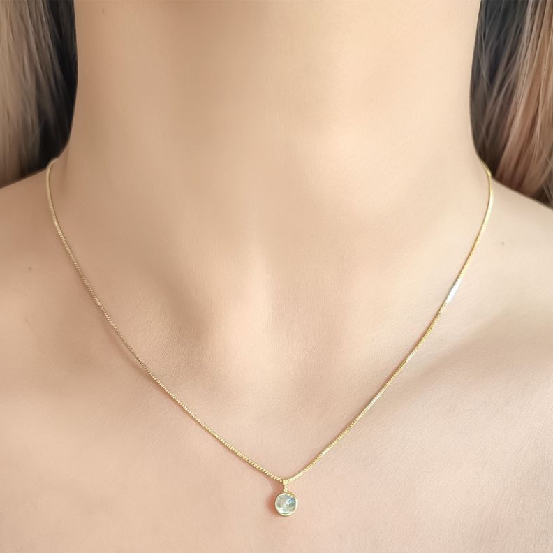 Collar Doble Punto De Luz Veneciana Enchapado Oro 18K-2