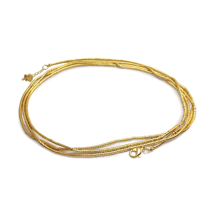 Collar Mostacilla Enchapada en Oro 18K 125cm-0