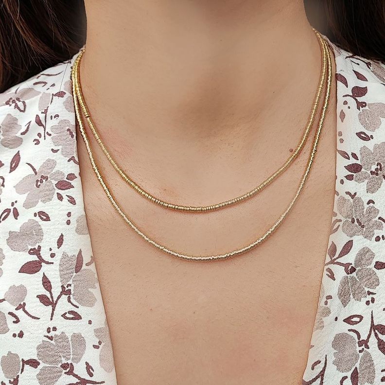 Collar Mostacilla Enchapada en Oro 18K 125cm-1