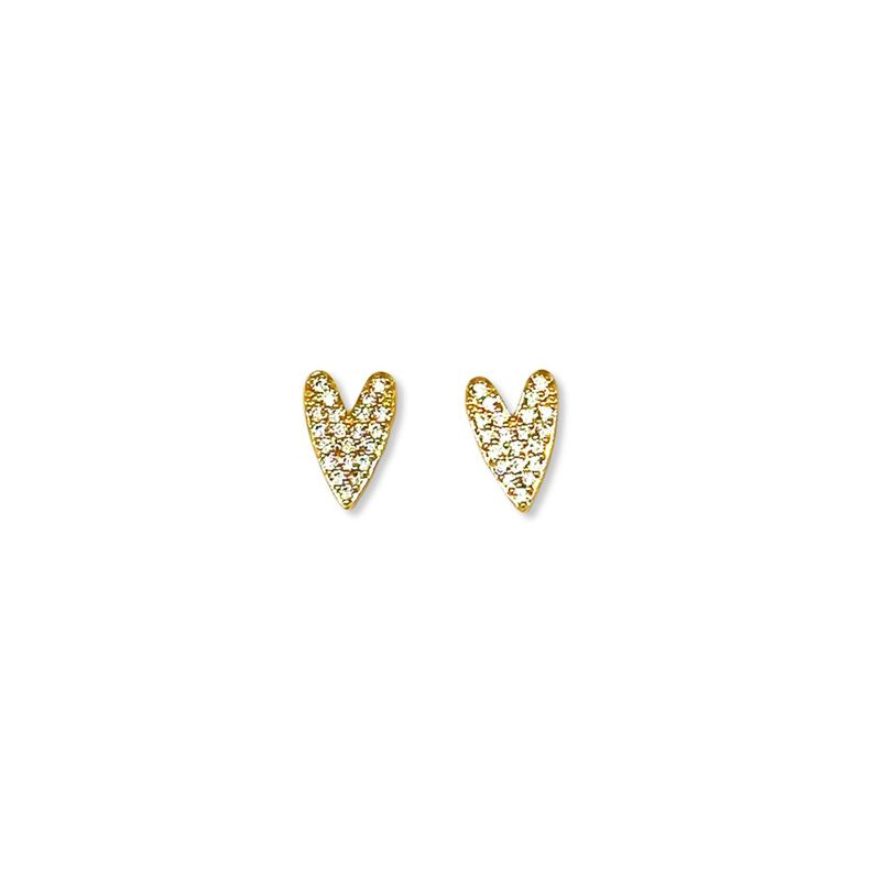 Aros Corazon Tierno Circon Enchapado Oro 18K