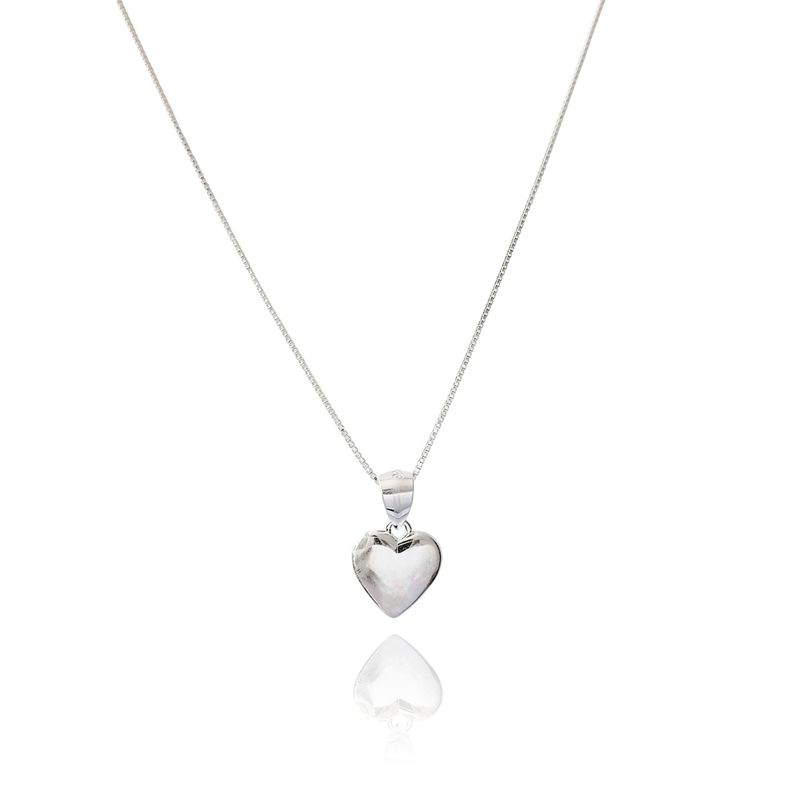 Collar Corazón Liso Elba Plata Fina 925-0