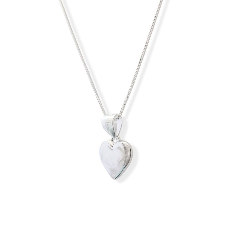 Collar Corazón Liso Elba Plata Fina 925-1